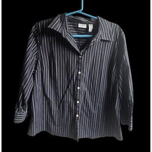 Covington womens XL long sleeve striped button up